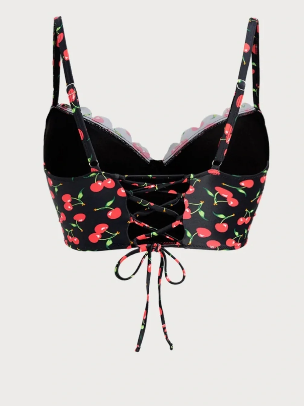 Berlook Women's Bikini Black Cherry Top Criss Cross Plus 16 1X NWT